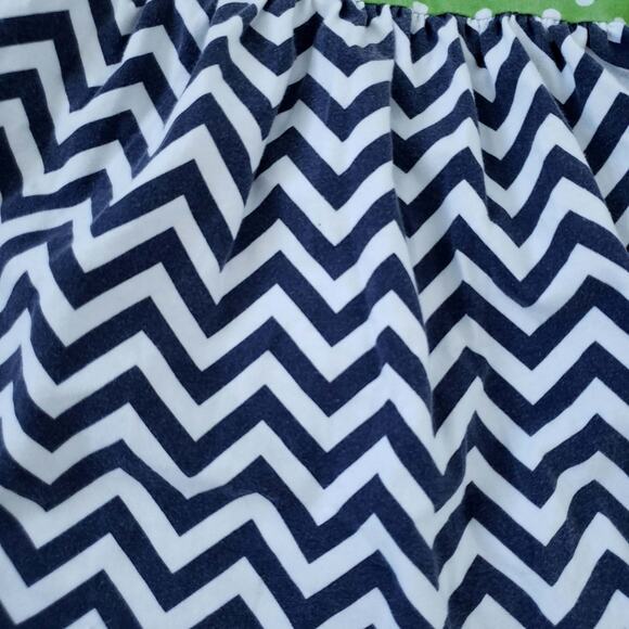 Green, Navy Chevron Polkadot Matching Set Sz 5 Girls Spring Outfit - Picture 4 of 7